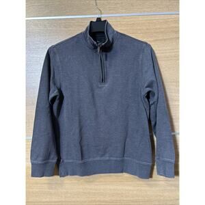 Van Heusen Mens Size Medium Grey 1/4 Zip Pull Over ribbed sweatshirt Casual Wear